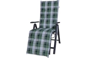 Kettler Polen KETTtex 2397 Auflage Relaxliege Milano grün-weiß kariert 169x49x6 cm (ohne Liege)