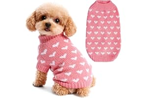 TBAMTBW Jersey Perro Cálido Jersey Perro Pequeño Rosa Punto Suéter para Mascotas Pijama Perro Ropa para Perros Pequeños y Medianos L