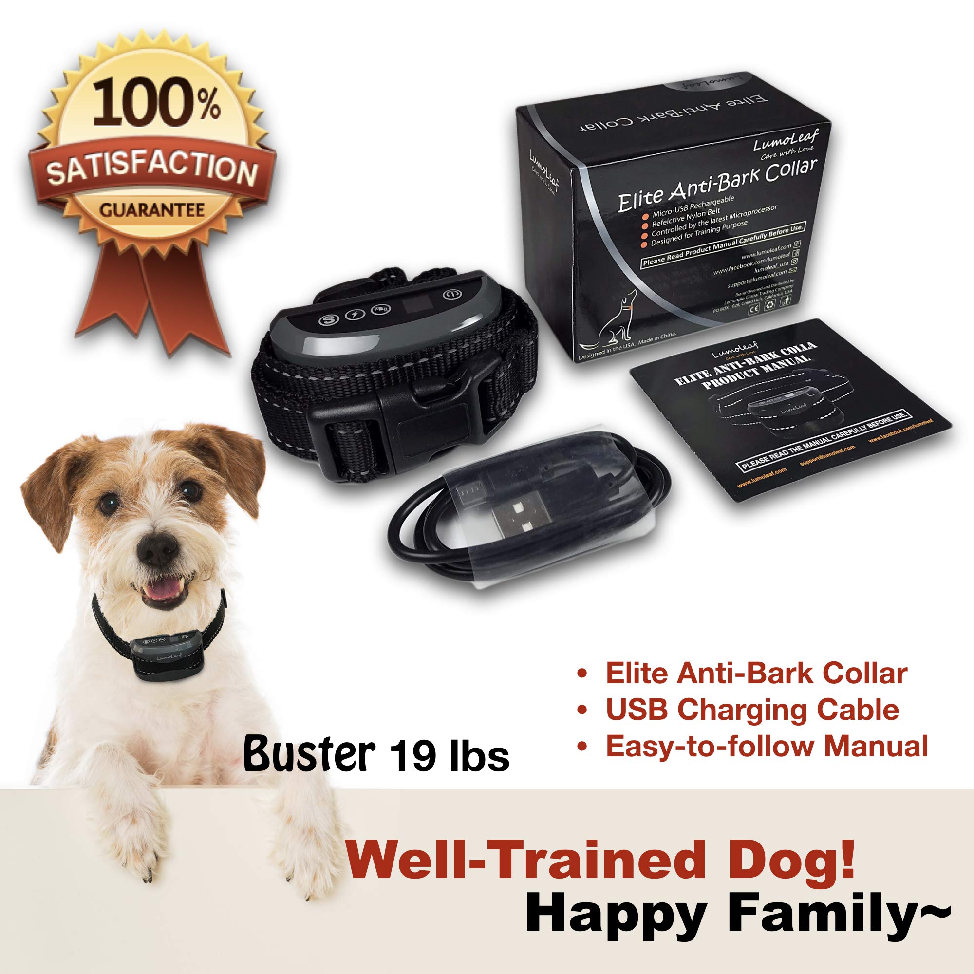 LumoLeaf Advanced Anti Barking Dog Collar for Small Medium Large Dogs