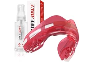 SAFEJAWZ Apparecchi Ortodontici Paradenti Sportivo e Spray disinfettante Pacchetto Taglia Unica Contatto Completo per Tutti Gli Sport, tra Cui Rugby, MMA, Hockey, Kickboxing Arti Marziali e Boxe