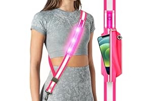 Fokia Kunbio LED Reflective Belt Sash for Night Walking Night Running Safety Gear High Visibility LED Light Running Belt for Runners Walkers Men Women