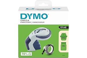 ‎DYMO DYMO Omega Prägegerät | kleines Beschriftungsgerät mit Dreh-klick-System und ergonomischem Design | für zu Hause und für Bastel- und Hobbyprojekte (£/€ÄÖ und Ü)