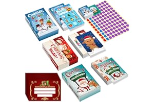 PopManko Christmas Bingo Game, Christmas Snap Card Game, Christmas Charades Game, 3 Christmas Xmas Bingo Card Charades Snap Card Game for Kids Party Activity (Multicolour - Christmas)