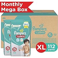 Pampers New Diaper Pants Monthly Box Pack, XL, 112 Count