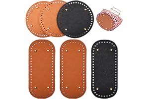 Qixuer 6 Stücke Taschenboden Zum Häkeln Leder,Handtaschen Zubehör Bag Shaper Base Shaper Taschenboden DIY Taschenzubehör Taschen Bottom Taschenboden Rund und Oval für Taschenherstellung