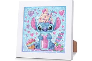 ZephyrHome 5D Diamond Painting Kinder mit rahmen, DIY stitch Diamond Painting Set,Malen Nach Zahlen Diamant Painting Mädchen Erwachsene,Bilder Arts Craft für Home Wand Decor Cartoon Mosaikherstellung