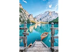 CEOVR Peinture Diamant Adulte,Paysage Montagne 5D Diamond Painting Complet,Diamant Strass Point de Croix Cristal Painting,Bateau et Lac Diamant Kit Enfants,Murale Décoration,30x40 cm