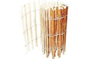 BOGATECO Clôture à Lattis Noisetier Bois | 80 cm de Hauteur et 500 cm de Long | Distance Entre Lattes 7-8 CM | Idéal comme Une Clôture de Jardin | Peut être Utilisé comme de Support pour Les Vignes