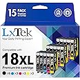 LxTek 18XL Ink Cartridge Compatible for Epson 18 Ink for Epson Expression Home XP-322 XP-215 XP-205 XP-225 XP-305 XP-425 XP-315 XP-312 XP -425 XP-412(6black 3cyan 3magenta 3yellow,15-pcack)