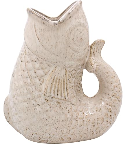 Pichet à Poisson En Céramique/Verre 17 Cm - Multi-usage: Pot à Lait, Carafe D'Eau, Vase Déco