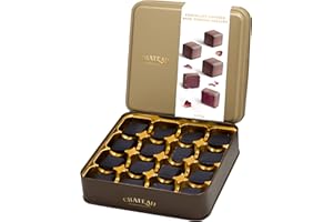 Rose Turkish Delight Lokum Covered with Chocolate In Gift Box Tin, 300g, 16 pieces, Chateau de Mediterranean