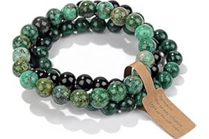 SAIBANGZI Handmade Echte Natursteinperlen Heilsteine Armband Unisex Chakren Perlenarmband, 8MM Runde Edelsteine Yoga Armbänder, Elastische Perlen Anti Stress Armband