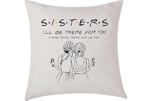 AMZKWY Sister Cushion Cover Best Sister Gifts for Sisters Best Friend Birthday for Sisters Friends Home Decoration Cotton Linen Cushion Pillow Case 45x45cm