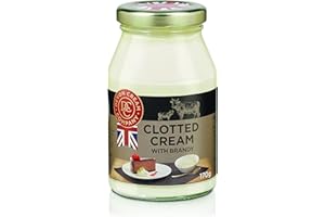 Devon Cream Company 170g Jar English Clotted Cream with Brandy - Long Shelf Life Perfect for Scones and With Fruit from GREAT BRITISH TRADING LIMITED