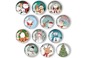 Lukinuo Weihnachten Kühlschrank Magnet 12pcs Weihnachten Kühlschrank magnetische Aufkleber Urlaub saisonale Festival Kühlschrank Magnete für Locker Whiteboard Büro Auto Schrank Geschirrspüler Bulletin