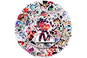 NEULEBEN Helluva Boss - 50 adesivi per film animati, impermeabili, in vinile, per skateboard, laptop, chitarra, bagagli, skateboard, teenager