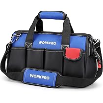Werkzeugtasche Elektriker 35cm WORKPRO Werkzeugtasche Elektriker – 35 Cm, 600D Polyester, Wasserdichter Boden, Viele Fächer – Mit Schultergurt – Für Profis & Heimwerker