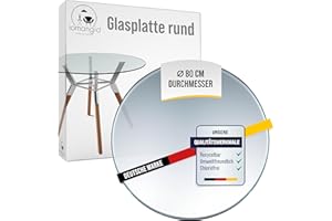 iomangio® Glasplatte Rund Ø 80 cm | transparente Tischplatte aus gehärtetem ESG-Sicherheitsglas | 8 mm dick – Ideal für DIY-Projekte, Glastische und als Kamin Glasplatte