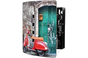 ‎BANJADO banjado® Design Schlüsselkasten aus Edelstahl Motiv Italienischer Roller für 24x21,5x7cm Schlüssel - Schlüsselschrank zur Schlüssel Aufbewahrung 24x21,5x7cm groß mit praktischem Magnetverschluss
