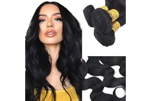 Elailite Extensiones Cortina Pelo Natural Brasileño Cabello Humano Rizado Ondulado sin Clip para Mujer 1 Pieza Larga 35cm 100g #1B Negro Natural