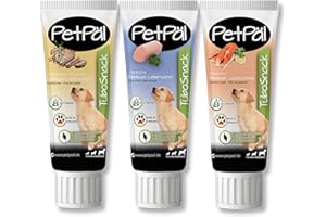 PetPäl Saucisse pour Chiens TuboSnack - Paquet d'essai de 3: Saucisse-Foie, Crème-Saumon, Pâte-Volaille - Premium Friandise Naturelle sans Céréales, Sucre, Sel - Aussi pour Chiots - Made in Germany