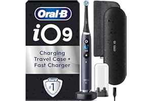 Oral-B iO9 Electric Toothbrushes For Adults, App Connected Handle, 1 Toothbrush Head, Charging Travel Case & Magnetic Pouch, 7 Modes, 2 Pin Plug, Special Edition