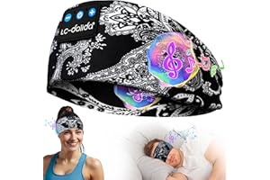‎LC-DOLIDA LC-dolida Schlafkopfhörer Bluetooth Stirnband Kopfhörer, Schlafkopfhörer Seitenschläfer Schlaf zum Kopfhörer 15+Std Playtime Schlafstirnband mit HiFi-Stereo für Sport Training,Joggen,Yoga,Reisen