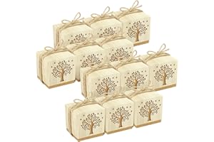 LEMESO Scatoline Portaconfetti Bomboniere Comunione Albero della Vita 25 pz Bomboniere Cresima Matrimonio Scatoline Kraft Carta per Confetti Caramelle Prima Comunione Battesimo Sposi Nascita