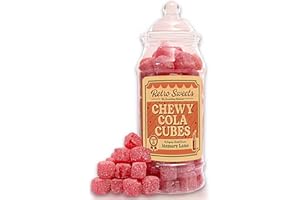 REPEAK Chewy Cola Cubes Sweet Jar with Victorian Lid – Retro Classic Old Fashioned Sweets Gift – Nostalgic Fizzy Cola Cube Treat – Birthday, Christmas, Secret Santa & Father’s Day Present