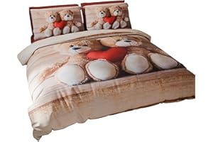 PETTI Artigiani Italiani - Set Copripiumino Matrimoniale 250x200 cm (2 Federe 50x80 cm Incluse), Parure Copripiumino Morbida Microfibra con Stampa Digitale - Made in Italy - Dolcezza