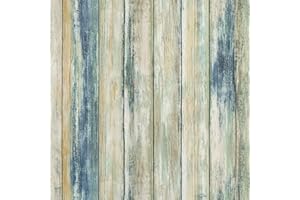 Hode Papel Adhesivo para Muebles Azul Madera 45cmX2m Impermeable Papel Pintado Cocina Vinilo para Muebles Pegatina Decorativa Baño PVC Rollo