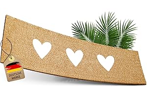 ‎ELBFUCHS ElbFuchs® Fußmatte Kokos 75x25cm mit weißen Herzen | [EXTRA LANGLEBIG & rutschfest] | Kokosmatte Fussmatte Aussen & Innen | Fußabtreter für Haustür