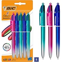 BIC 4-Farben-Kugelschreiber Im Pastellblau – Schreibt Schwarz, Blau, Grün, Rot