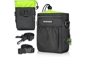WALDSEEMÜLLER Sac de Dressage pour Chien, Pochettes à Friandises de Nourriture Traiter, Poches de Formation d'animal avec Clip Ceinture Ajustable Distributeur de Déjections Canines