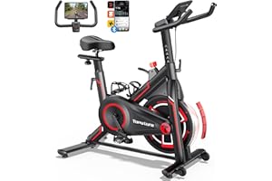 Toputure Cyclette da Casa con App, Cyclette per Casa con Resistenza Magnetica 0-100% Regolabile, Volano da 15 kg, Schermo LCD e Portabicchieri, Ultra Silenziosa, Portata fino a 160 kg