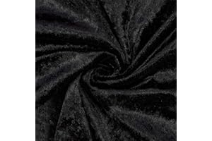 FITZIBIZ Pannesamt Stoff glänzend, uni schwarz (Länge am Stück: ab 50cm / Breite: 150cm)