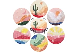 Diamante Pintura Posavasos, Alluring 5D DIY Diamond Painting Posavasos con Soporte Posavasos para Bebidas para Pintura de Diamantes Taza de Mesa para Adultos Niños Manualidades