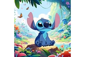 QINRUBB DIY Cartoon Stitch Diamond Art Kit for Beginners Adults, Full Drill Fairyland Diamond Painting Kits, 5D Fantasy Painting by Numbers DIY Craft Kits for Home Wall Decor 12x12 inch