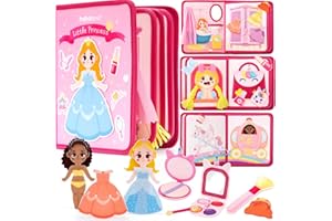 hahaland 20 in 1 Busy Book for Toddlers 3, Montessori Newborn Toys Busy Board for 3 4 Year Old Girl Birthday Gift - Baby Sensory Toys with Life Skills, Cognition, Sorting, Matching - Princess