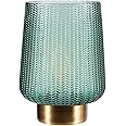 Pauleen 48136 Pretty Glamour Portable luminaire Table Timer Function 6H Battery lamp Without Cable Glass/Metal, 0.8 W, Brass, Turquoise