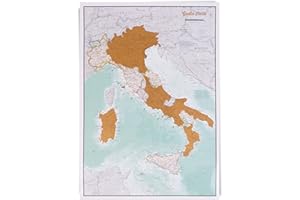 Mappa Italia grattare e idee regalo - 42 x 59 cm - Maps International - Da più di 50 anni nel settore delle mappe - Dettagli cartografici che mostrano i confini di stati e regioni