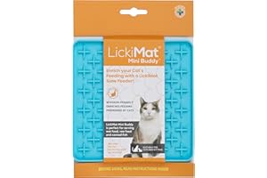 LickiMat Mini Classic Buddy Cat Food Mat, Cat Slow Feeder for Boredom & Anxiety Relief for Cats, Perfect for Food, Treats, Yoghurt & Peanut Butter, Fun Alternative to a Slow Feeding Bowl, Turquoise