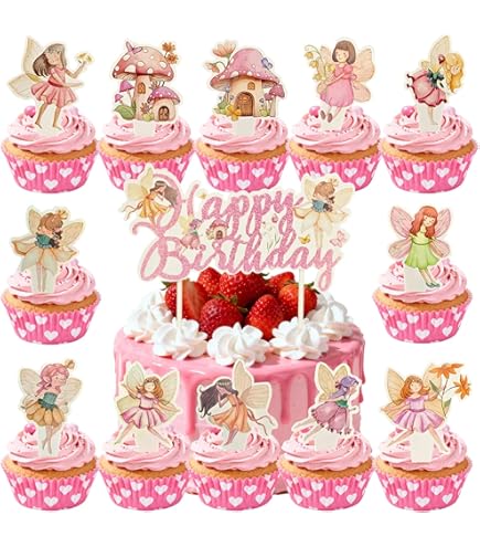 Fee Taarttopper Feeëntaartdecoratie - Happy Birthday Taarttopper Voor Meisjes, Sprookjes Thema Verjaardag Taarttopper Fee Taarttopper Feeëntaartdecoratie - Happy Birthday Taarttopper Voor Meisjes, Sprookjes Thema Verjaardag Taarttopper