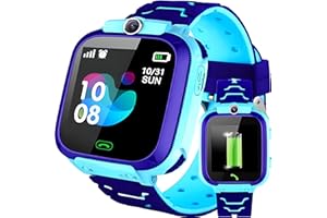 Retoo Kinder Smart Watch für Jungen und Mädchen Armbanduhr Smart GPS SOS Anruf Uhr Handy Kid Smartwatch für Kinder mit Musik Wecker Schulmodus Taschenlampe Blau