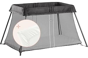 BabyBjörn Travel Cot Light + Fitted sheet, Black