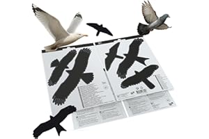 SWISSINNO Vogelschutz-Aufkleber, Warnvögel für Fensterscheiben + Glastüren, 5 Silhouetten im Set, schwarz, uv-beständig