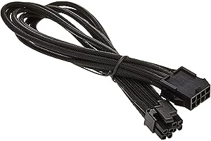 SILVERSTONE TECHNOLOGY Silverstone Tek Sleeved Extension Power Supply Cable with 1 x 8-Pin to EPS12V 8-Pin Connector (PP07-EPS8B)