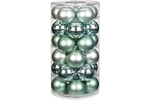 INGE-GLAS Inge Glas Christmas Baubles, Beautiful Glass Christmas Tree Baubles, 30 Pieces in a Package, Christmas Tree Decoration (Winter Jade, Mint Gloss/Matt)