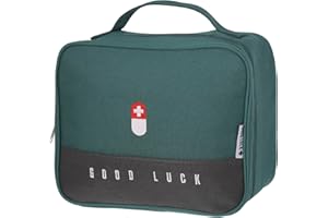 upain First Aid Bag Empty Small Medical Kit Pouch Travel Emergency Pouch Lightweight Medicine Storage Bag Multifunctional Layered for Emergency Home Office Car Outdoors Boat Camping Hiking