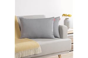 Blumtal Federe Cuscini Divano in Ciniglia, Copricuscini Divano, Federe Cuscino Divano, 2 Pezzi, 30 x 50cm, Grigio